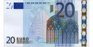 🍐 bcc34c8d 20 EURO money, currency, euro, finance, twenty, 20 telegram sticker