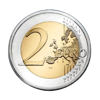🍂 d5825169 2 EURO currency, money, coin, europe, euro telegram sticker