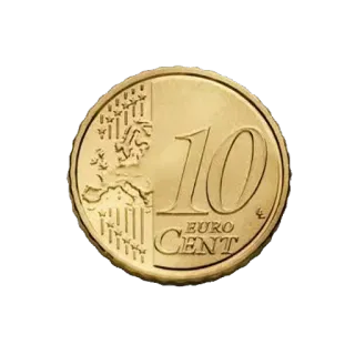 🌿 db063a85 10 EURO CENT coin, currency, money, euro, cent telegram sticker