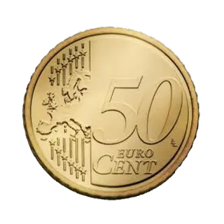 🍀 fa74ee2f 50 EURO CENT money, coin, euro, currency, economy, finance telegram sticker