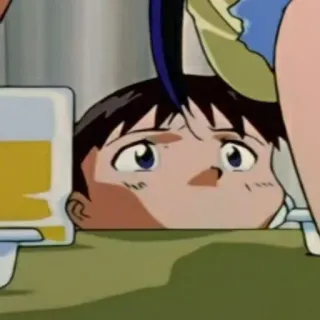 😶 26013716 Shinji Ikari Neon Genesis Evangelion Anime, Junge, Nervös, Verstecken telegram sticker