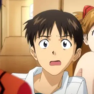 😳 3bc0d686 Shinji Ikari Neon Genesis Evangelion Anime, geschockt, nervös, Evangelion telegram sticker