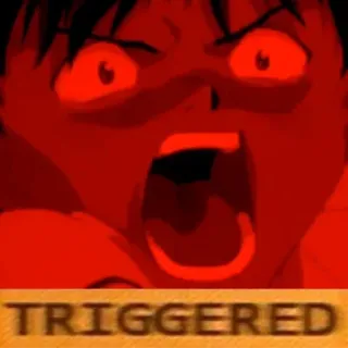 😡 48f89de9 TRIGGERED wütend, verärgert, Anime, rot, getriggert, Reaktion telegram sticker