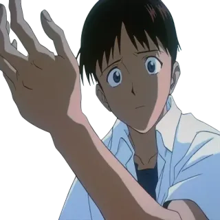 ✋ 77a71f1d Shinji Ikari Neon Genesis Evangelion Anime, Junge, Teenager, traurig, Evangelion telegram sticker