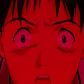 🥵 fa0f7794 Shinji Ikari Neon Genesis Evangelion Anime, nervös, geschockt, Evangelion, rot telegram sticker