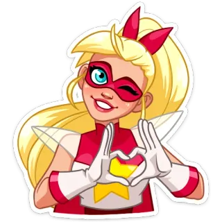 ❤️ 2c61c897 superhero, kartun, perempuan, hati, bintang telegram sticker