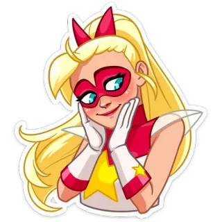 ☺️ 34db263f stiker, wanita, karakter, pirang, pahlawan, superhero, kartun, tersenyum telegram sticker