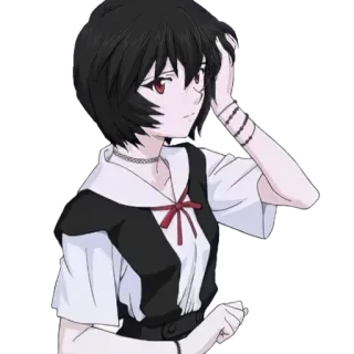 🙂 fa1ce257 アニメ, 女の子, 漫画, ショートヘア, かわいい, 可愛い telegram sticker