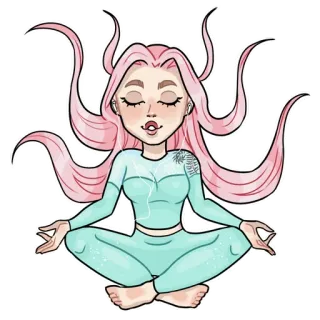 😇 73087825 การทำสมาธิ, โยคะ, ผู้หญิง, ความสงบ, เซน, จิตวิญญาณ, ผ่อนคลาย telegram sticker