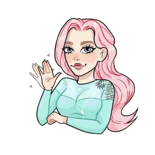 👋 8aade02a การ์ตูน, ผู้หญิง, ผมสีชมพู, ภาพเหมือน, ผู้หญิง, ภาพวาด telegram sticker