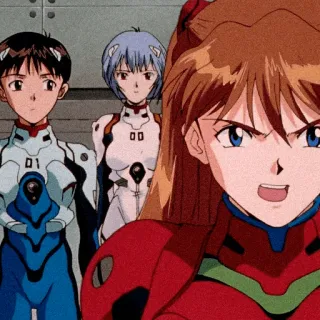 🥚 9071c87d Neon Genesis Evangelion Anime, Manga, Neon Genesis Evangelion, Eva, Rei, Shinji, Asuka telegram sticker