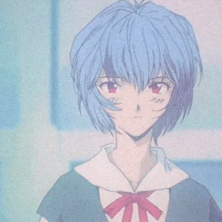 😐 a44f787a Rei Ayanami Neon Genesis Evangelion Anime, Rei Ayanami, Evangelion, Postać, Kobieta, Niebieskie włosy telegram sticker