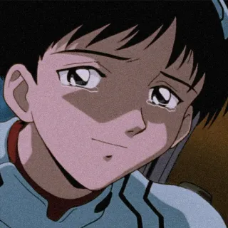 😭 c8f70c0c Shinji Ikari Neon Genesis Evangelion anime, płacz, smutny, postać, Evangelion, Shinji telegram sticker