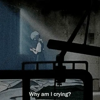 😔 d8c39a20 Rei Ayanami Neon Genesis Evangelion Why am I crying? anime, smutny, płacz, eva, neon genesis evangelion telegram sticker