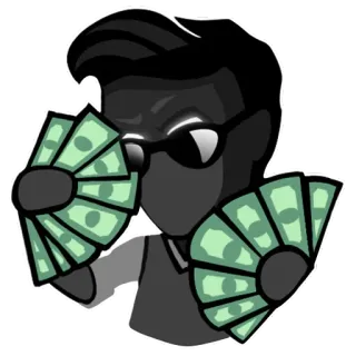 😎 1385d498 dinero, efectivo, éxito, rico, finanzas, riqueza, fan, billetes telegram sticker