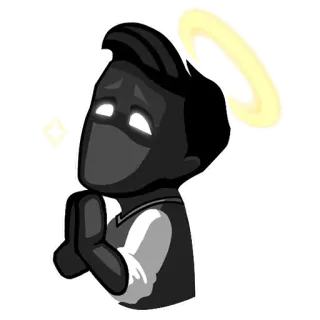 😇 78a766ff ángel, halo, orando, dibujos animados, personaje, lindo telegram sticker