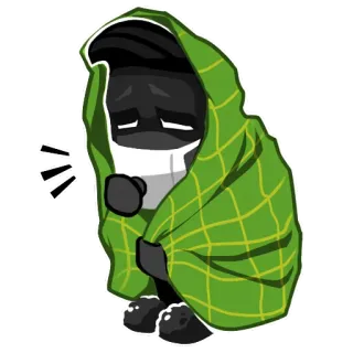 🤒 896e0ade enfermo, tos, enfermedad, resfriado, gripe, manta, virus telegram sticker