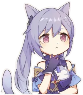 🤔 67e9cfe1 Keqing Genshin Impact Anime, Ragazza gatto, Kawaii, Carino, Genshin Impact, Keqing, Personaggio videogioco telegram sticker