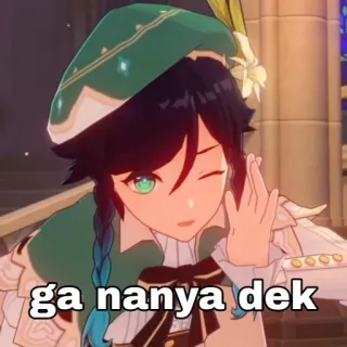 😋 f38694bf Venti Genshin Impact ga nanya dek Anime, Meme, Gaming, Venti, Genshin Impact, Personaggio telegram sticker