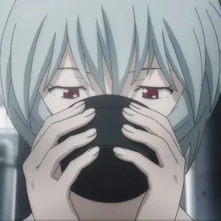 😋 120b2766 Rei Ayanami Neon Genesis Evangelion Anime, Charakter, Manga, Rei Ayanami, Evangelion, Getränk telegram sticker