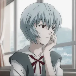 😒 97aaa709 Rei Ayanami Neon Genesis Evangelion Anime, Charakter, Mädchen, Rei Ayanami, Evangelion telegram sticker
