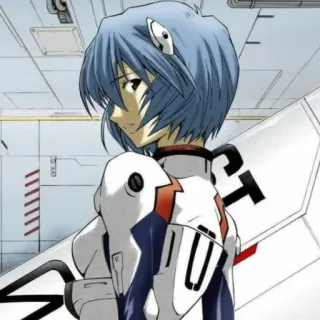 📓 3baae66e Rei Ayanami Neon Genesis Evangelion Аниме, Рей Аянами, Евангелион, Персонаж, голубые волосы, Ева telegram sticker