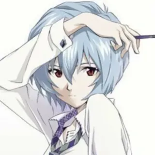 📓 41eb44f9 Rei Ayanami Neon Genesis Evangelion Аниме, Рей Аянами, Евангелион, Синие волосы, Аниме девушка, Наклейка telegram sticker