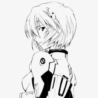 📓 958756a6 Rei Ayanami Neon Genesis Evangelion Аниме, Манга, Персонаж, Черно-белый, Рей, Аянами telegram sticker