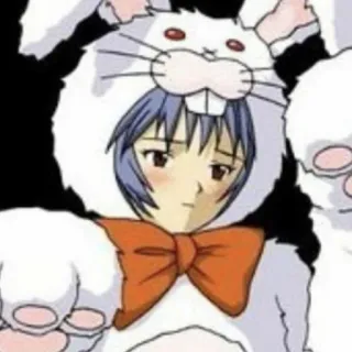 📓 c7f1a9fb Rei Ayanami Neon Genesis Evangelion рей аянами, евангелион, аниме, кролик, косплей telegram sticker