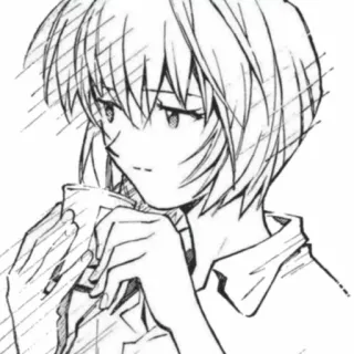 📓 ff6df99d Rei Ayanami Neon Genesis Evangelion Аниме, Манга, Персонаж, Девушка, Японский telegram sticker