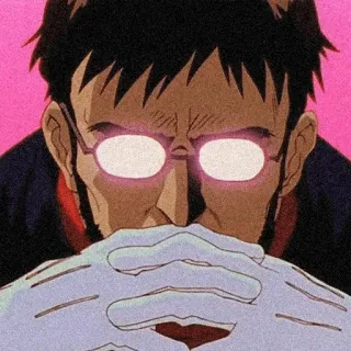 ♥️ 59d51849 Gendo Ikari Neon Genesis Evangelion Anime, Evangelion, Gendo Ikari, Nerd, Lunettes, Complot, Intense telegram sticker