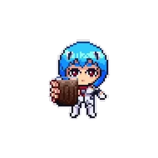 🍺 afa27da0 Rei Ayanami Neon Genesis Evangelion Rei Ayanami, Anime, Pixel Art, Neon Genesis Evangelion, Mangá, Personagem, Pixelizado whatsapp sticker