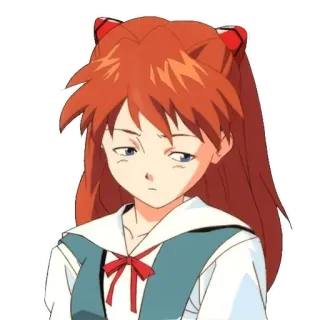 😓 f188cf9a Asuka Langley Soryu Neon Genesis Evangelion animé, personnage, fille, triste, expression, Asuka, Evangelion whatsapp sticker