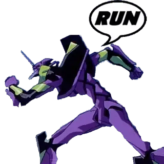 🏃 265e14f9 RUN robot, correr, Evangelion, anime, mecha telegram sticker