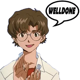 👏 3be7533a WELLDONE Anime, Personaje, Aplausos, Bien hecho, Positivo telegram sticker