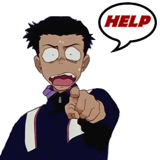 🆘 7c1b9633 HELP Dibujos animados, Ayuda, Angustiado, Anime, Apuntando telegram sticker