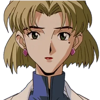 😳 c70113d5 Misato Katsuragi Neon Genesis Evangelion Anime, Personaje, Mujer, Pelo rubio, Misato Katsuragi, Neon Genesis Evangelion telegram sticker