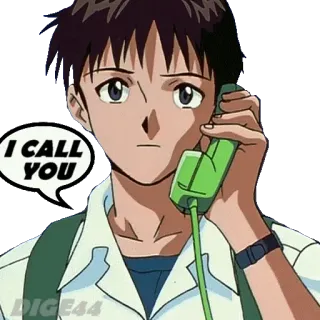 📱 f7bd5094 Shinji Ikari Neon Genesis Evangelion I CALL YOU Anime, Dibujos animados, Teléfono, Llamada, Shinji, Evangelion telegram sticker