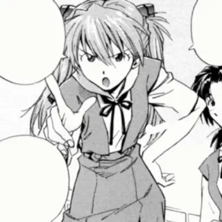 😠 51d2f9ef Asuka Langley Sohryu Neon Genesis Evangelion Anime, Manga, Postać, Portret whatsapp sticker