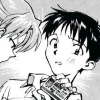 😳 a44932c6 Shinji Ikari Neon Genesis Evangelion anime, manga, nerv, postać, chłopak whatsapp sticker