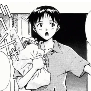 😯 b5b8cfe3 Shinji Ikari Neon Genesis Evangelion Anime, Manga, Shinji Ikari, Evangelion, Postać, Chłopak whatsapp sticker