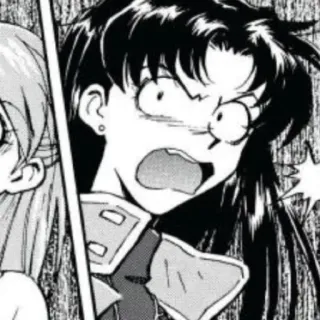 😳 e5889c54 Misato Katsuragi Neon Genesis Evangelion Anime, Manga, Zszokowany, Wyraz, Postać, Misato Katsuragi whatsapp sticker