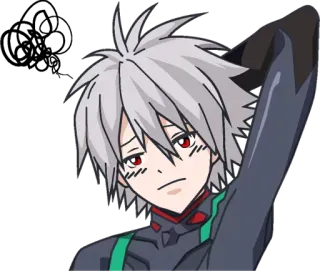 😳 f26ee790 Kaworu Nagisa Neon Genesis Evangelion アニメ, 渚カヲル, エヴァンゲリオン, ステッカー telegram sticker