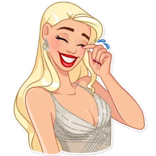 😂 f703355d donna, bionda, piangendo, ridendo, glamour telegram sticker