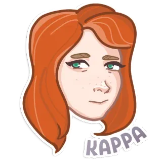 😏 7810b6e8 KAPPA twitch, エモート, kappa, 女の子, 顔 telegram sticker