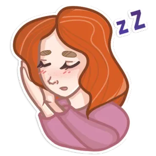 😴 a3454379 ZZ 睡眠, 眠り, 女性, zzz, 疲れた, 夢, 休憩 telegram sticker