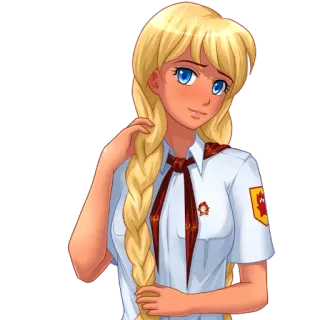 😊 69f24de0 Anime, Soviético, Garota, Uniforme, Pioneiro whatsapp sticker