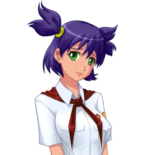 😃 cc65fa1d Anime, Garota, Uniforme, Soviético, Pioneiro, Desenho animado whatsapp sticker