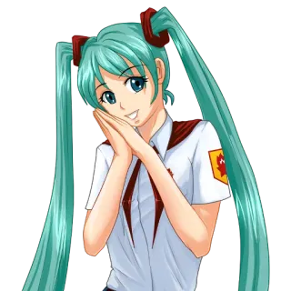 😄 e37422c5 menina, anime, soviético, pioneiro, lenço vermelho whatsapp sticker