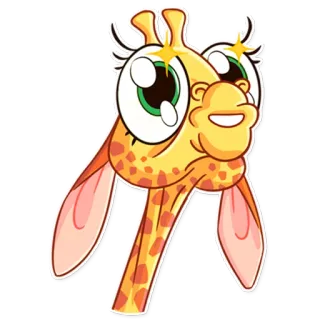 😍 d9c1332b 长颈鹿, 可爱, 卡通, 动物, 贴纸, 哺乳动物 telegram sticker